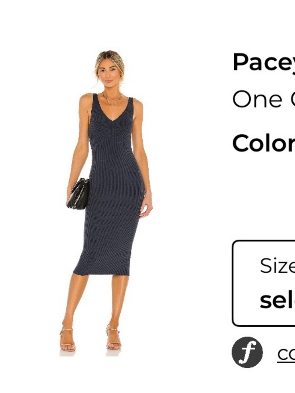 Ribbed V-Neck Midi Dress in Slate